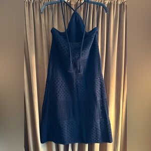Old Navy Black Crochet Halter Midi Dress